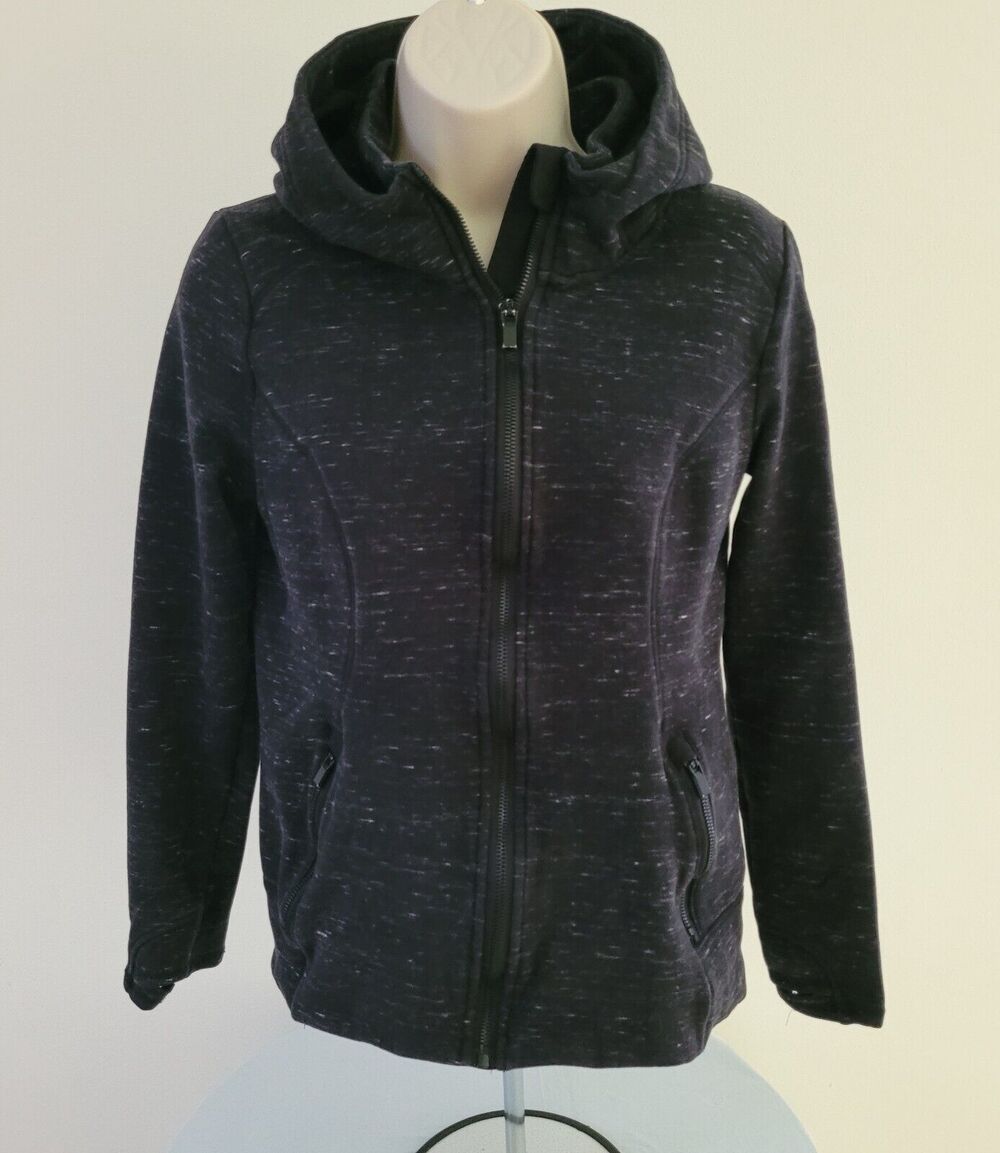 90 DEGREE by REFLEX Womens Black knit Cold Gear Zip Jacket w/Hood--Sz Sm